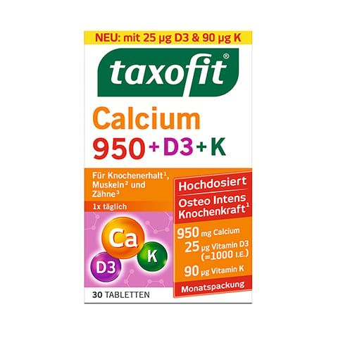 TAXOFIT Calcium 950+D3+K Tabletten 30 Stck