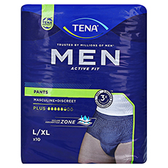 TENA MEN Act.Fit Inkontinenz Pants Plus L/XL blau 10 Stück - Vorderseite