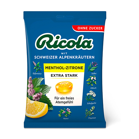 RICOLA o.Z.Beutel Menthol-Zitrone extra stark Bon. 75 Gramm