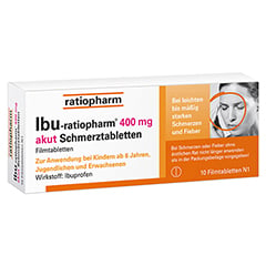 Ibu-ratiopharm® 400 mg akut Schmerztabletten 10 Stück N1
