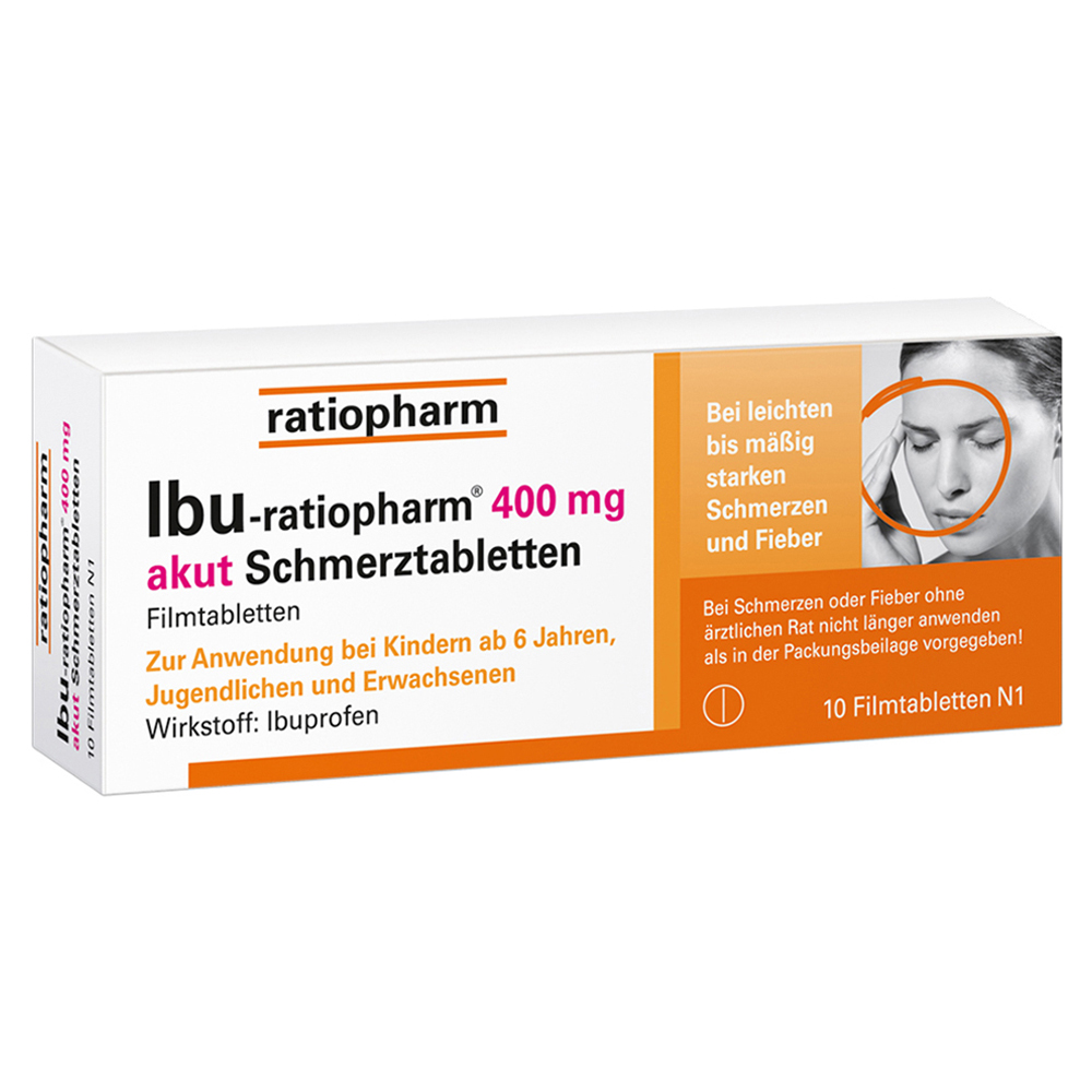 Ibu-ratiopharm® 400 mg akut Schmerztabletten Filmtabletten 10 Stück
