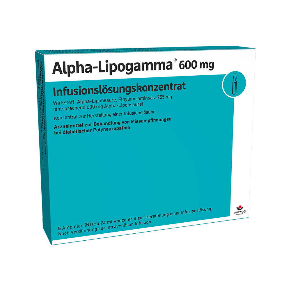 ALPHA-LIPOGAMMA 600 mg Infusionslsg.-Konzentrat 5x24 Milliliter