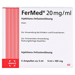 FERMED 20 mg/ml Injektions-/Inf.-Lsg.100mg Amp. 5x5 Milliliter N2 - Vorderseite