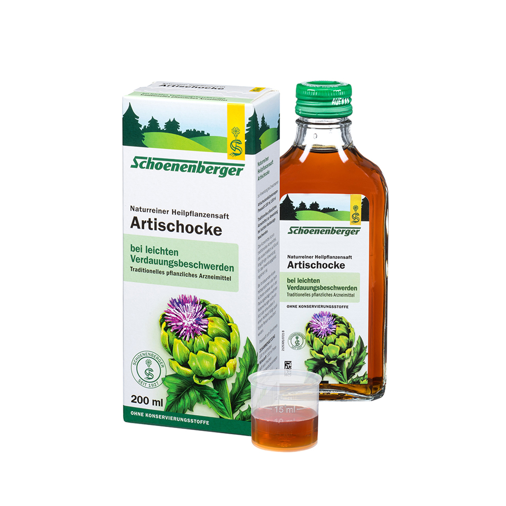 Artischocken naturreiner Heilpflanzensaft Schoenenberger Saft 200 Milliliter
