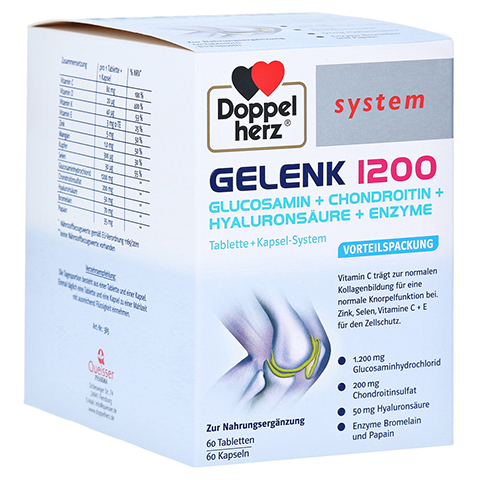 Doppelherz system Gelenk 1200 Glucosamin + Chondroitin + Hyaluronsäure + Enzyme 120 Stück