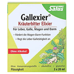 GALLEXIER Kräuterbitter Elixier Salus Flü.z.E. 3x20 Milliliter - Vorderseite