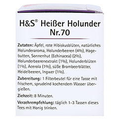 H&S heier Holunder Vitaltee Filterbeutel 20x2.0 Gramm - Linke Seite
