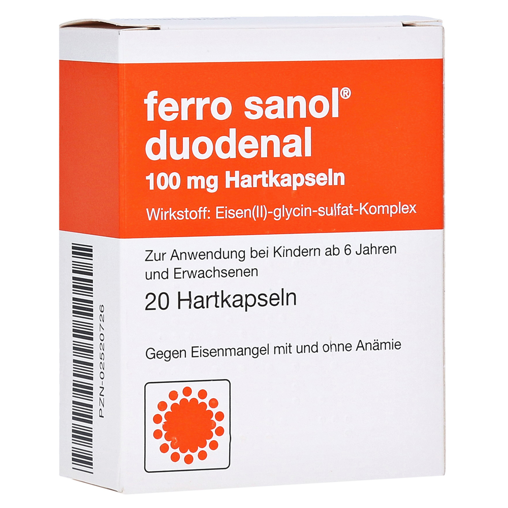 Ferro sanol duodenal 100mg Hartkapseln mit magensaftresistent überzogenen Pellets 20 Stück
