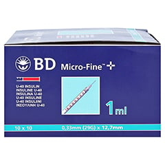 BD Micro-fine + U 40 Insulinspritze 12,7mm 100x1 Milliliter - Linke Seite