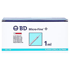 BD Micro-fine + U 40 Insulinspritze 12,7mm 100x1 Milliliter - Vorderseite