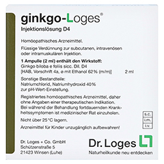 GINKGO-LOGES Injektionslsung D 4 Ampullen 10x2 Milliliter - Rckseite