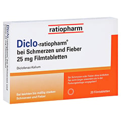 Diclo-ratiopharm bei Schmerzen und Fieber 25mg 20 Stck