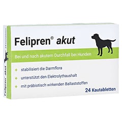FELIPREN akut Kautabletten bei Durchfall f.Hunde 24 Stück
