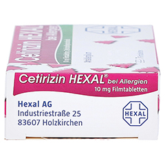 Cetirizin HEXAL bei Allergien 7 Stück - Linke Seite