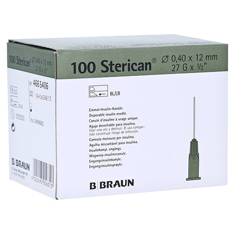 Sterican Einmal-Insulin-Kanüle 27 Gx1/2 0,4x12 mm 100 Stück