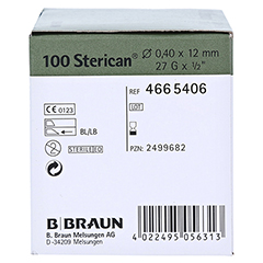 Sterican Einmal-Insulin-Kanüle 27 Gx1/2 0,4x12 mm 100 Stück - Linke Seite
