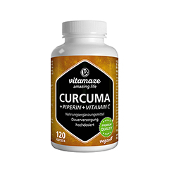 CURCUMA+PIPERIN+Vitamin C vegan Kapseln 120 Stück