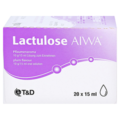 Lactulose AIWA Pflaumenaroma 10g/15ml Lösung zum Einnehmen 20x15 Milliliter - Rechte Seite