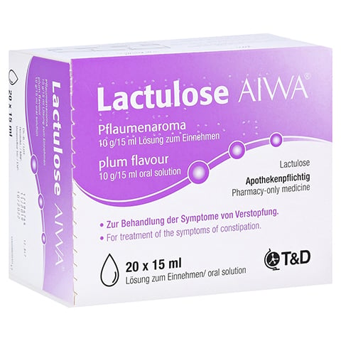 Lactulose AIWA Pflaumenaroma 10g/15ml Lösung zum Einnehmen 20x15 Milliliter