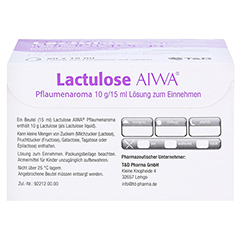 Lactulose AIWA Pflaumenaroma 10g/15ml Lösung zum Einnehmen 20x15 Milliliter - Oberseite