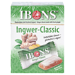 IBONS Ingwer Classic Box Kaubonbons 60 Gramm - Vorderseite