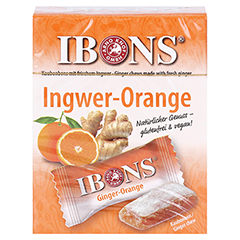 IBONS Ingwer Orange Box Kaubonbons 60 Gramm - Vorderseite