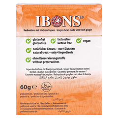 IBONS Ingwer Orange Box Kaubonbons 60 Gramm - Rckseite