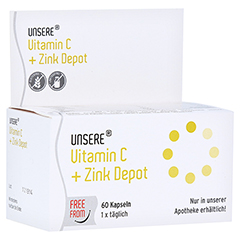 UNSERE Vitamin C/Zink 300/10 freefrom Kapseln 60 Stck