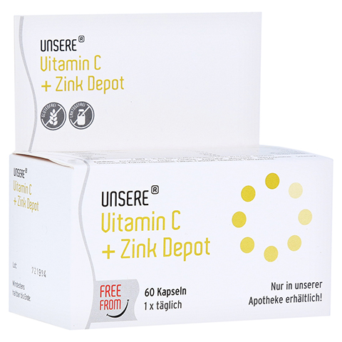 UNSERE Vitamin C/Zink 300/10 freefrom Kapseln 60 Stck