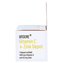 UNSERE Vitamin C/Zink 300/10 freefrom Kapseln 60 Stck - Rechte Seite