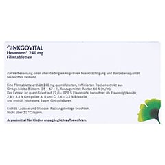 GINKGOVITAL Heumann 240mg 30 Stck N1 - Rckseite