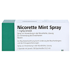 NICORETTE Mint Spray 1 mg/Sprühstoß 2 Stück - Vorderseite