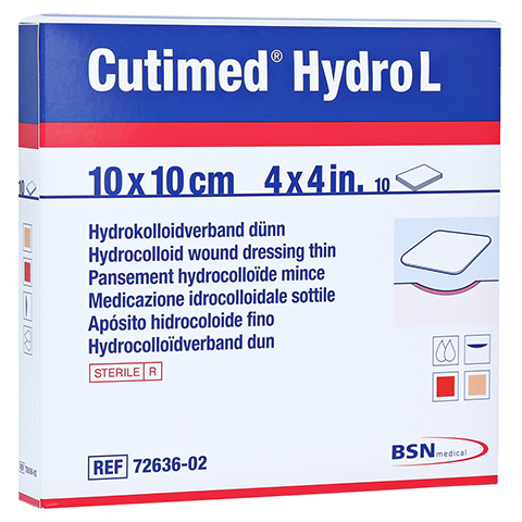 CUTIMED Hydro L Hydrokolloidverb.dnn 10x10 cm 10 Stck