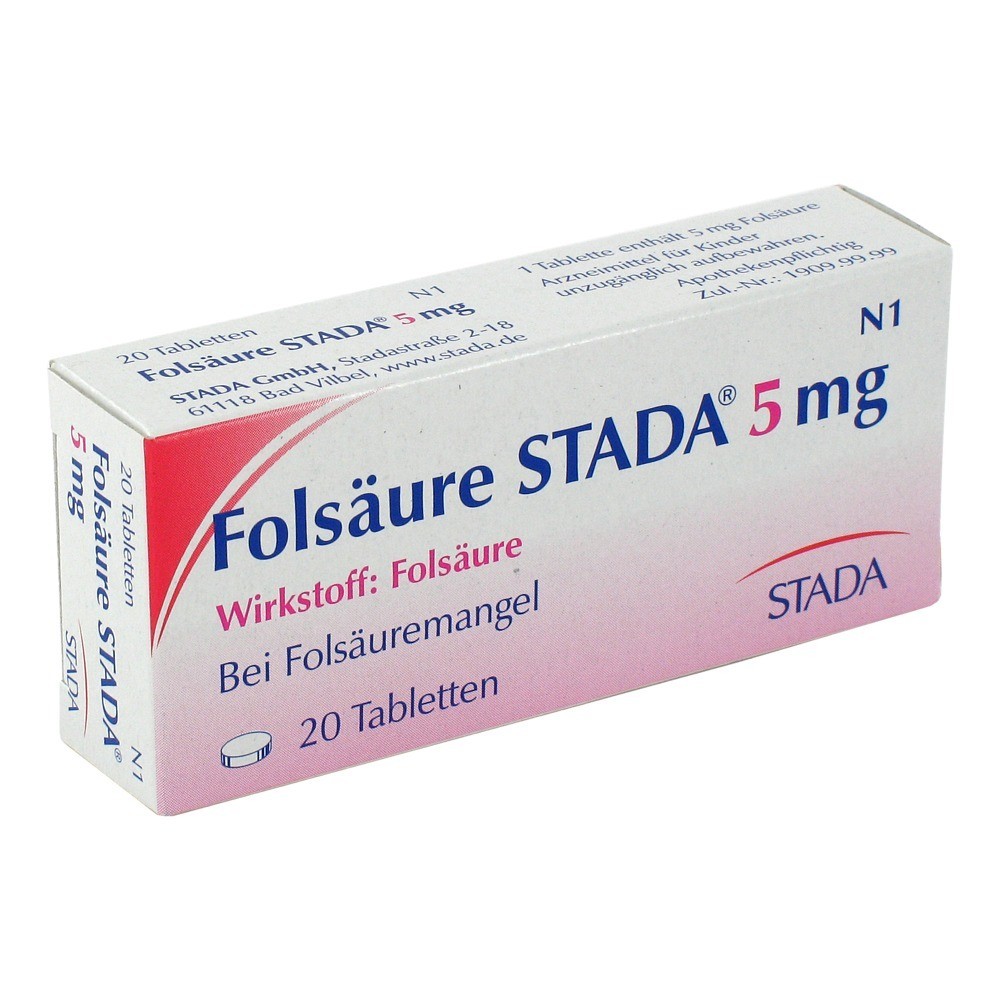 Folsäure STADA 5mg 20 Stück N1 online bestellen - medpex Versandapotheke