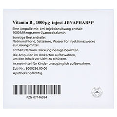 Vitamin B12 1.000 g Inject Jenapharm Ampullen 10x1 Milliliter N2 - Rckseite