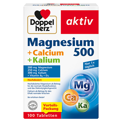 DOPPELHERZ Magnesium 500+Calcium+Kalium Tabletten 100 Stck