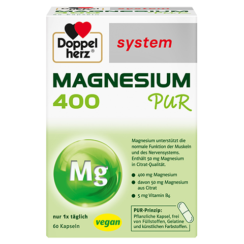 DOPPELHERZ Magnesium 400 Pur system Kapseln 60 Stck