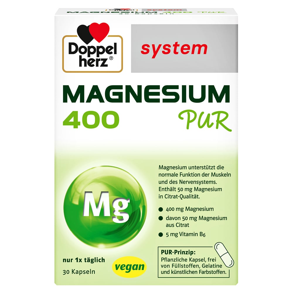 DOPPELHERZ Magnesium 400 Pur system Kapseln 30 Stück
