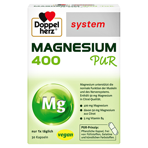DOPPELHERZ Magnesium 400 Pur system Kapseln 30 Stck