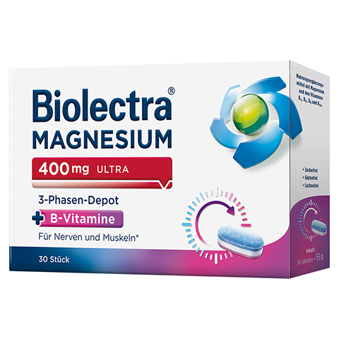 BIOLECTRA Magnesium 400 mg ultra 3-Phasen-Depot 30 Stck
