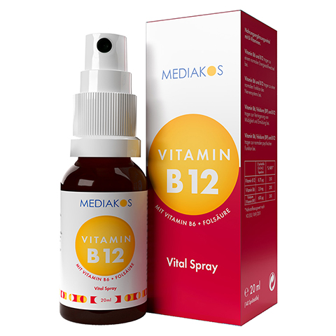 VITAMIN B12+B6+Folsure Mediakos Vital Spray 20 Milliliter