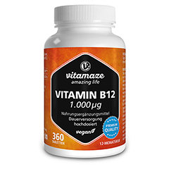 VITAMIN B12 1000 g hochdosiert vegan Tabletten