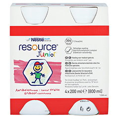 RESOURCE Junior Erdbeer-Geschmack flssig 4x200 Milliliter - Vorderseite