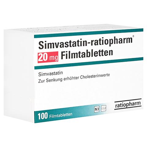 Simvastatin-ratiopharm 20mg 100 Stück N3