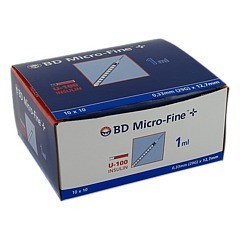 BD Micro-fine + Insulinspritze 1 ml U100 12,7mm
