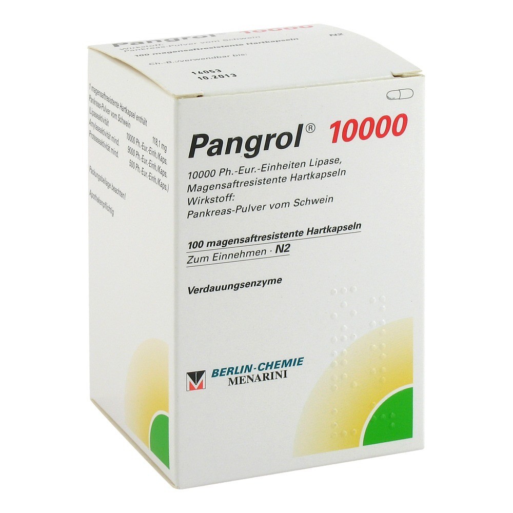 Pangrol 10000 Hartkapseln mit magensaftresistent überzogenen Pellets 100 Stück