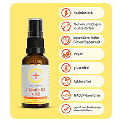 CERASCREEN Vitamin D3+K2 hochdosiert vegan Spray 30 Milliliter - Info 1