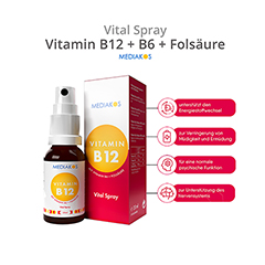 VITAMIN B12+B6+Folsure Mediakos Vital Spray 20 Milliliter - Info 3