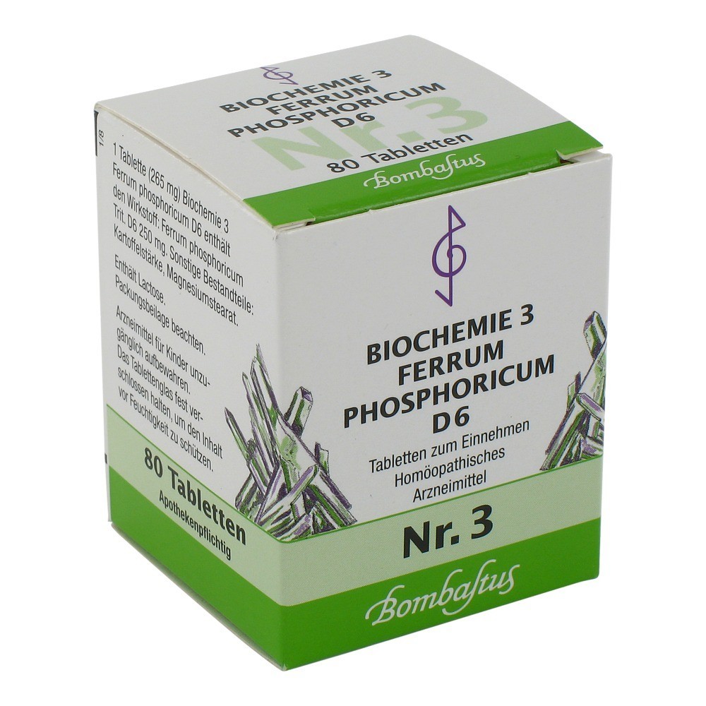 BIOCHEMIE 3 Ferrum phosphoricum D 6 Tabletten 80 Stück