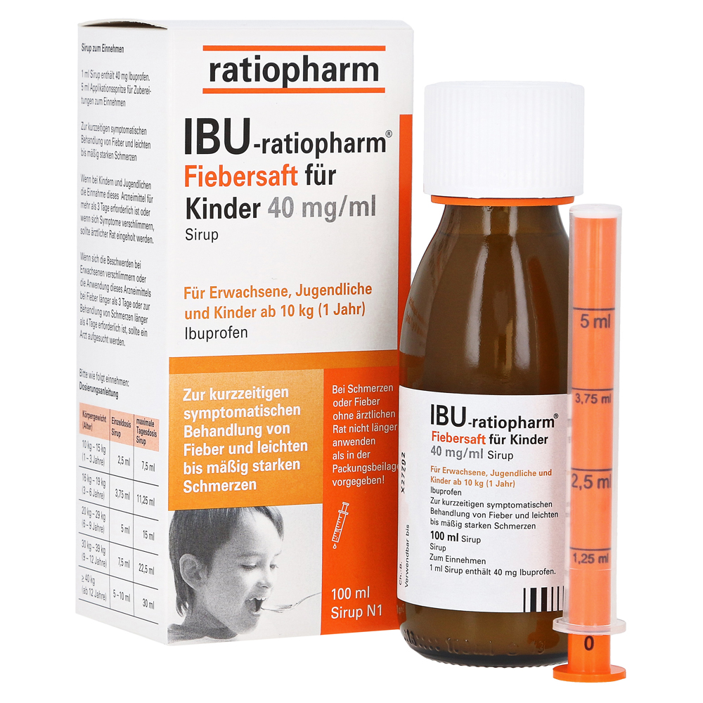 IBU-ratiopharm 4% Fiebersaft für Kinder 100 Milliliter N1 online